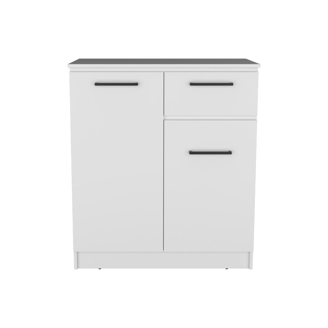 37" White Wood Accent Cabinet With Two Doors And One Drawer