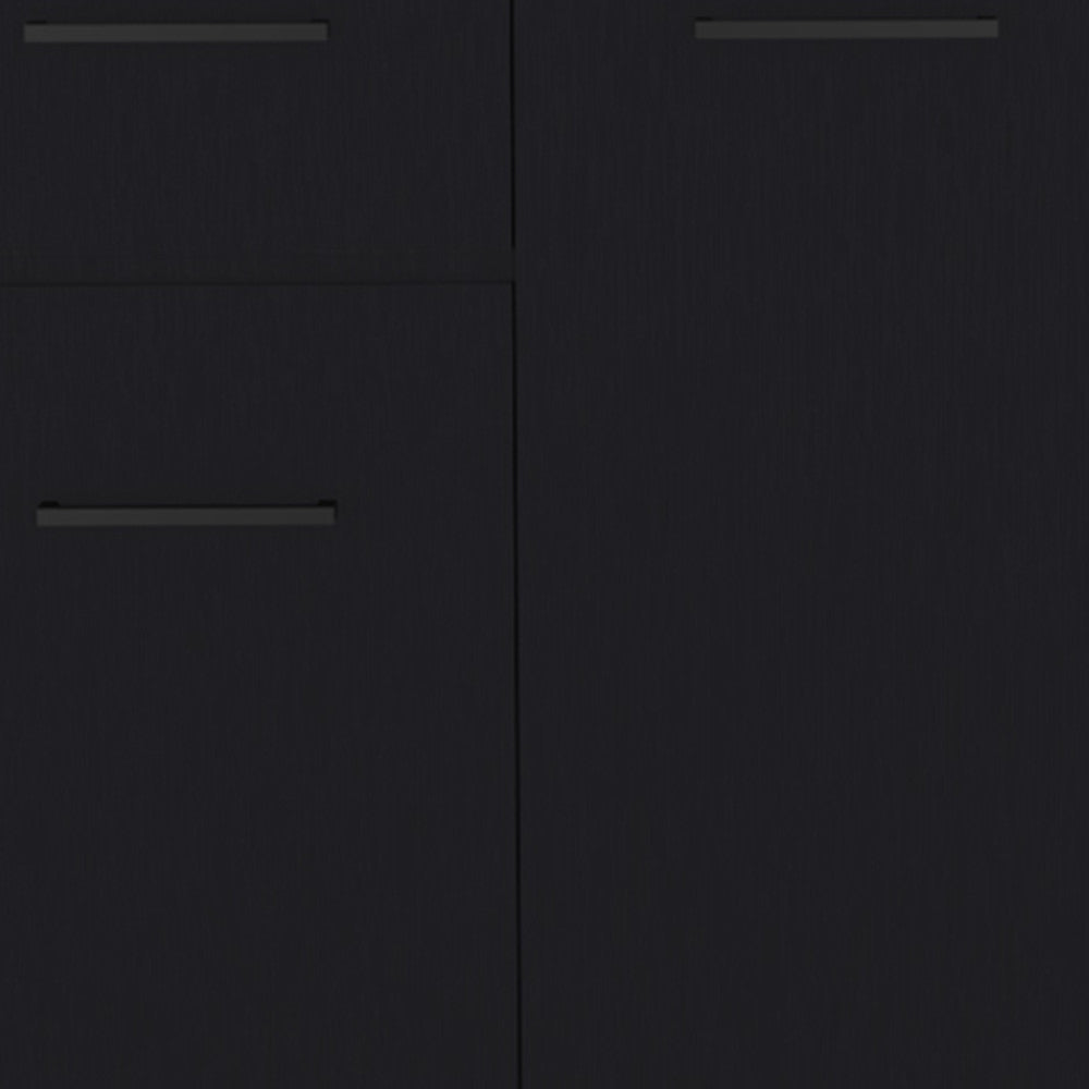 37" Black Wood Accent Cabinet With Two Doors And One Drawer