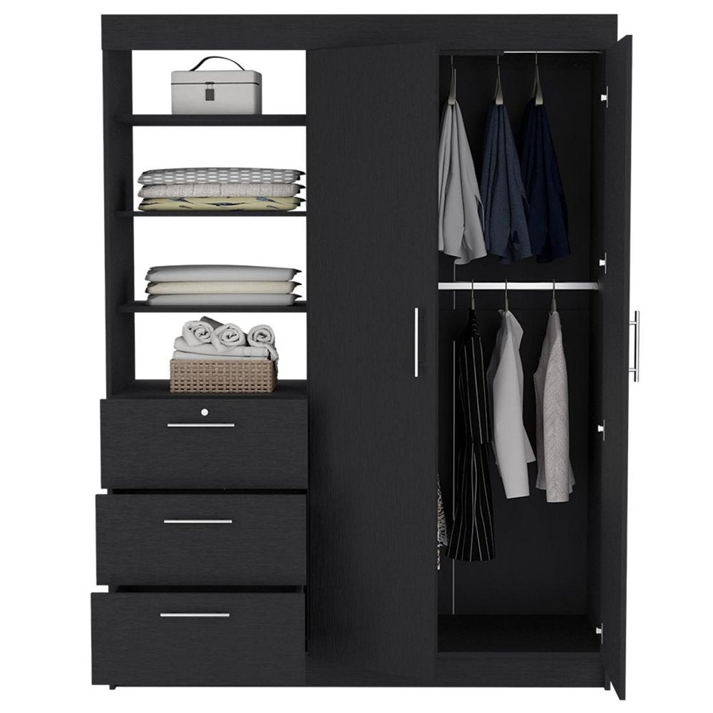 59" White Three Drawer Combo Dresser