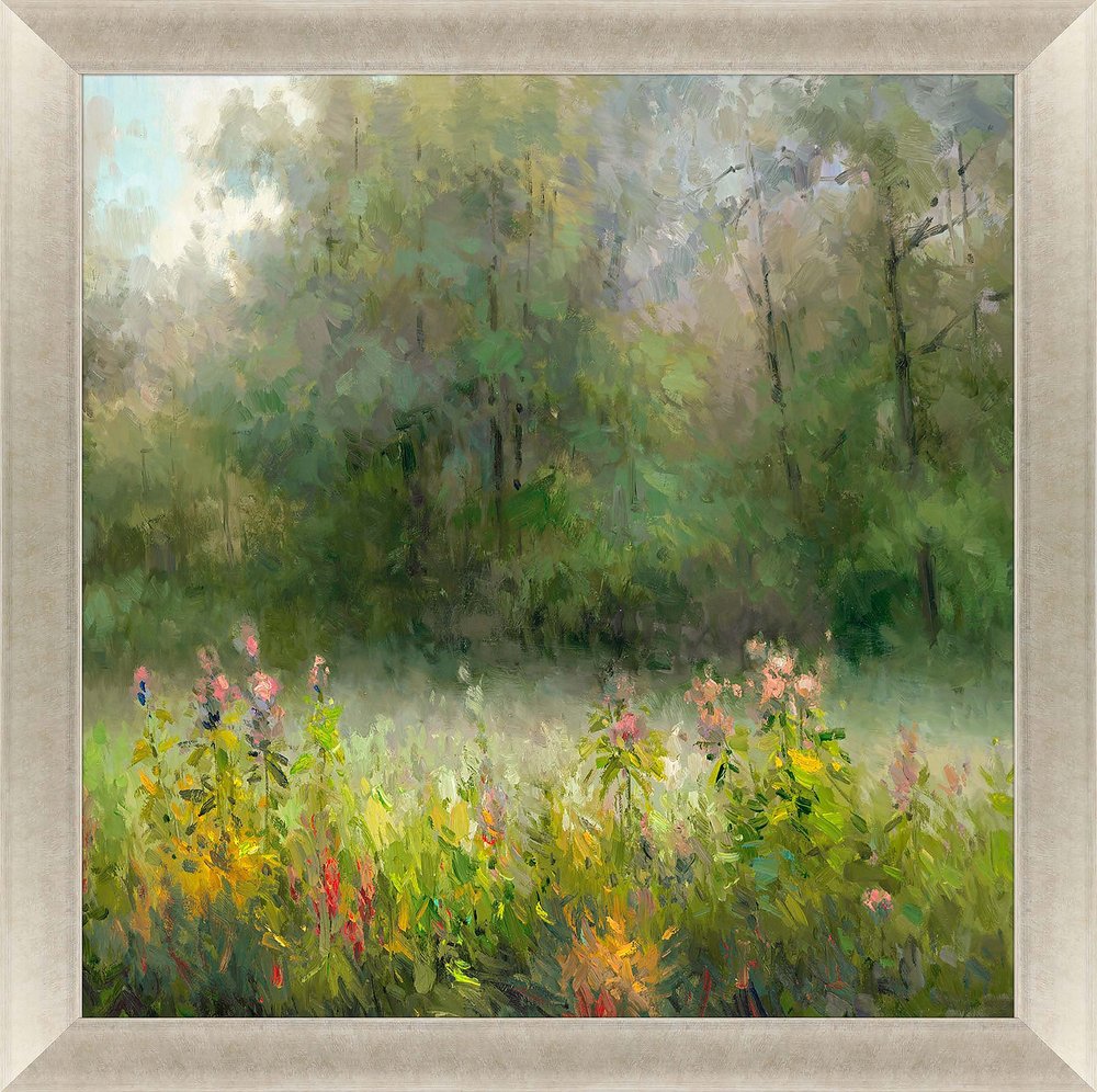 Wildflowers and Woods Gold Framed Print Wall Art