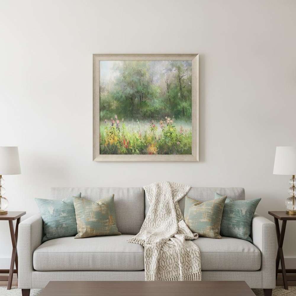 Wildflowers and Woods Gold Framed Print Wall Art