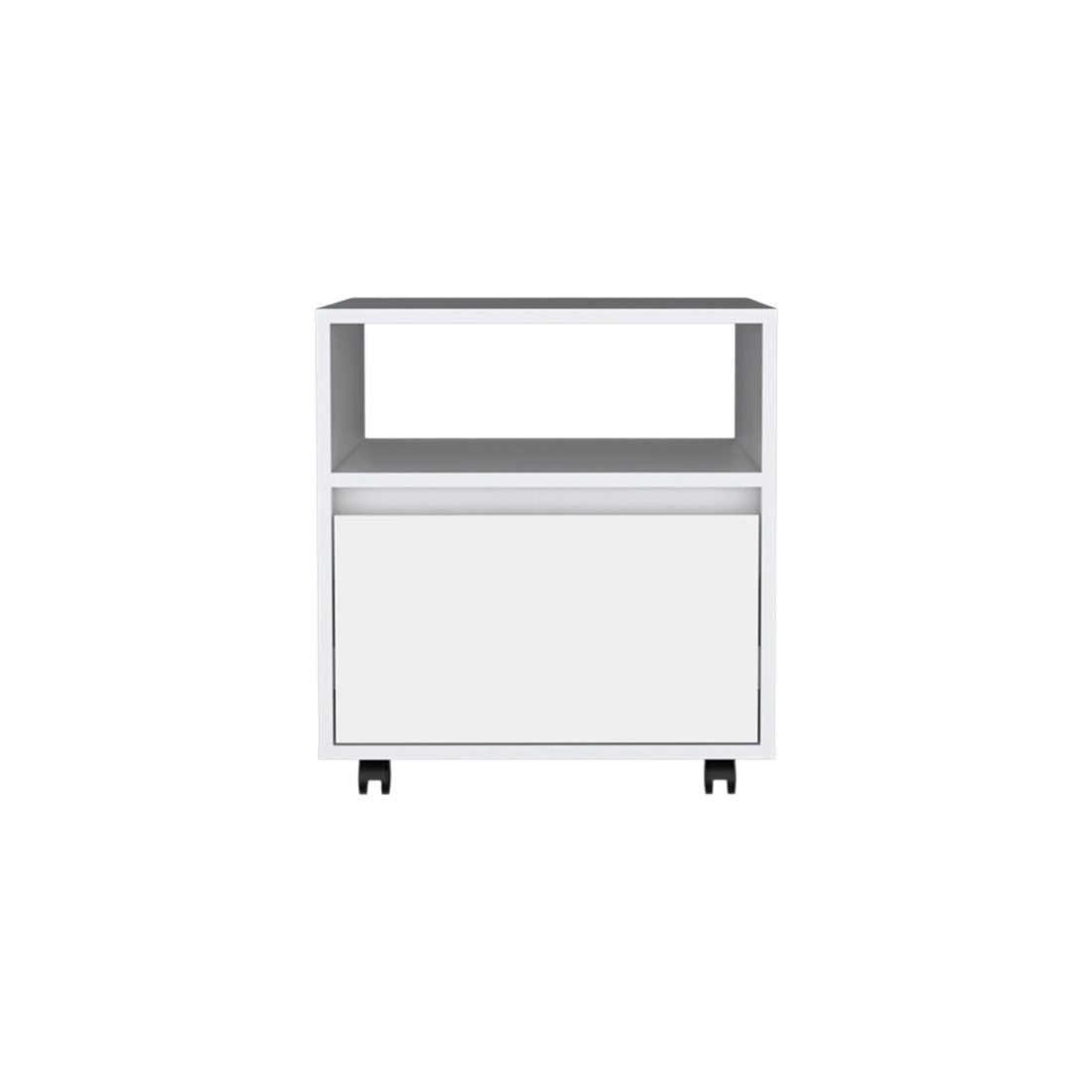 20" White Wood One Drawer Nightstand