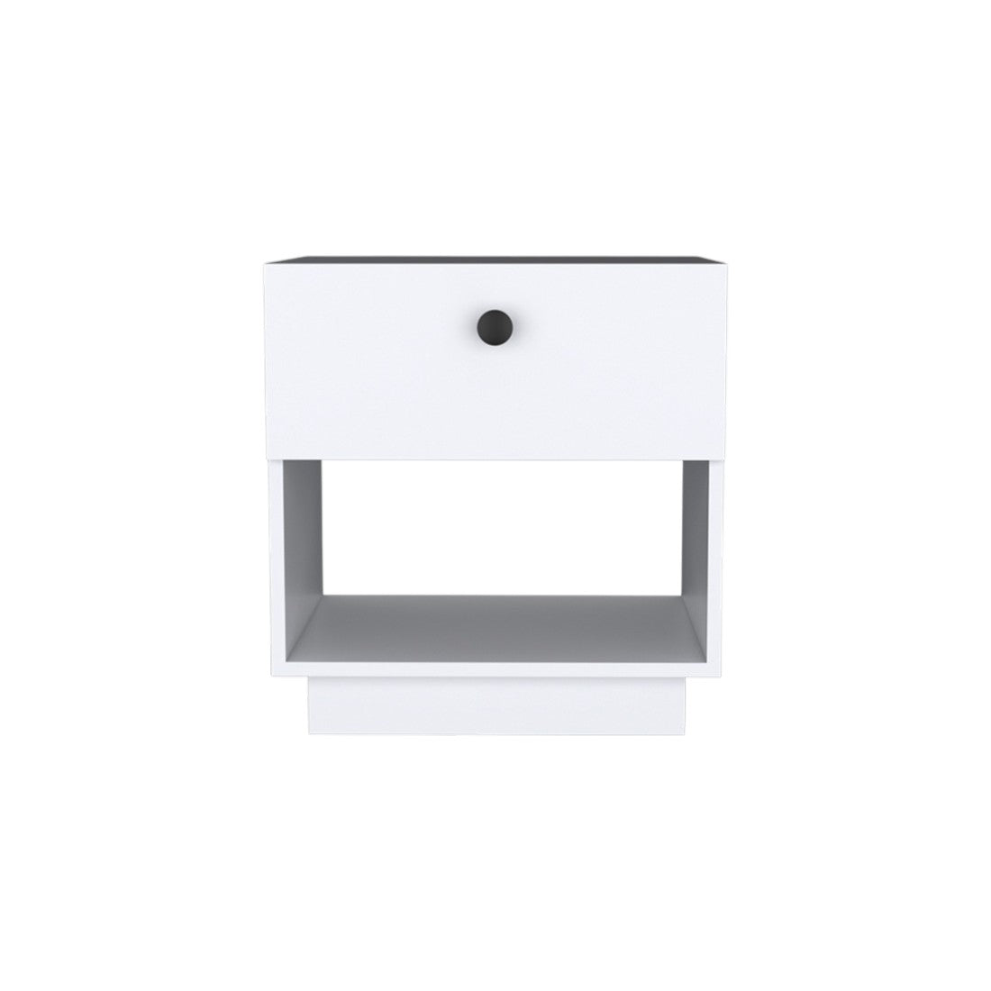 20" White Wood One Drawer Nightstand