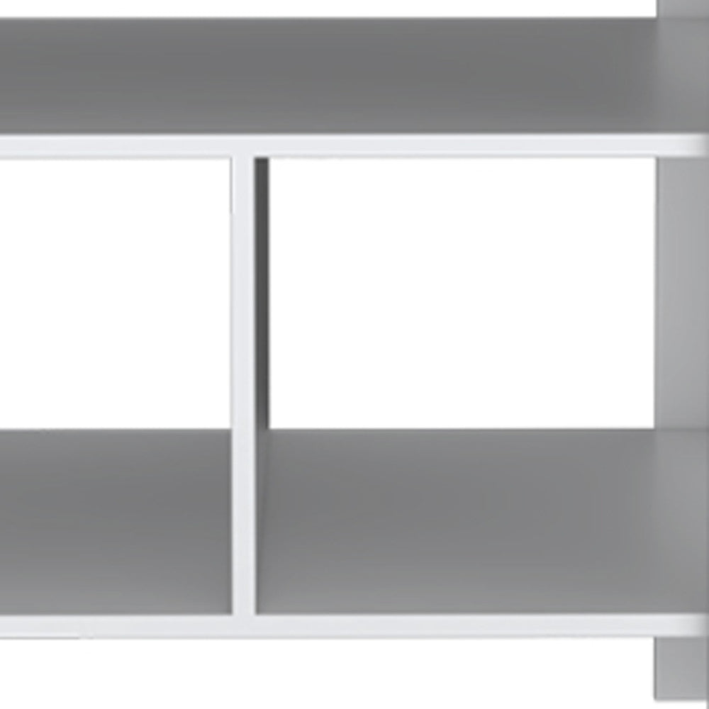 35" Natural and White Wood Kitchen Island With Storage