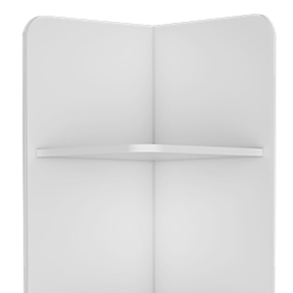 62" White Wood Corner Utility Cabinet With Two Doors