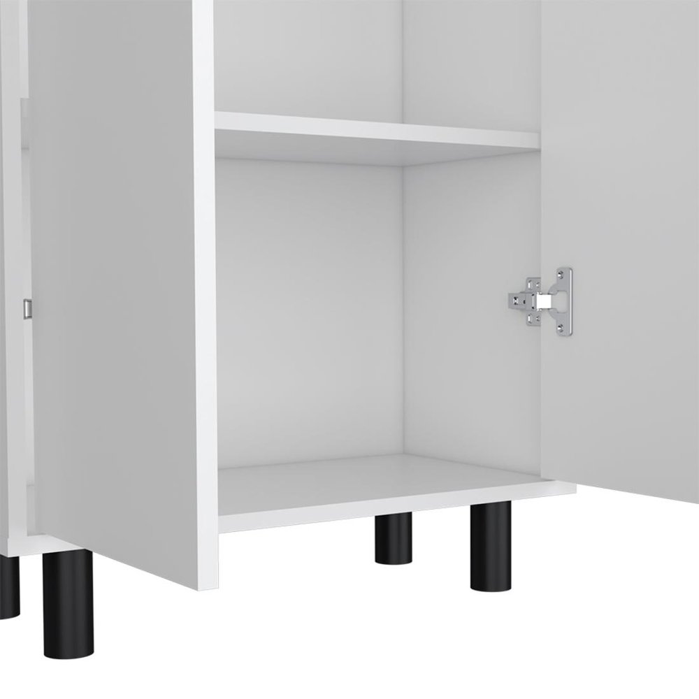 71" White Wood Two Door Pantry Or Storage Closet