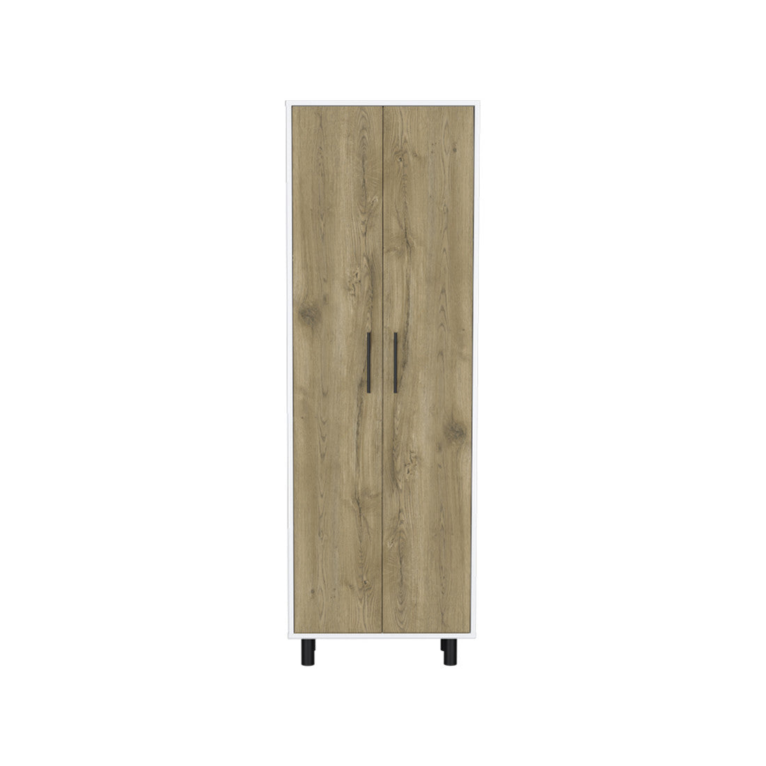 71" Beige Wood Two Door Pantry Or Storage Closet