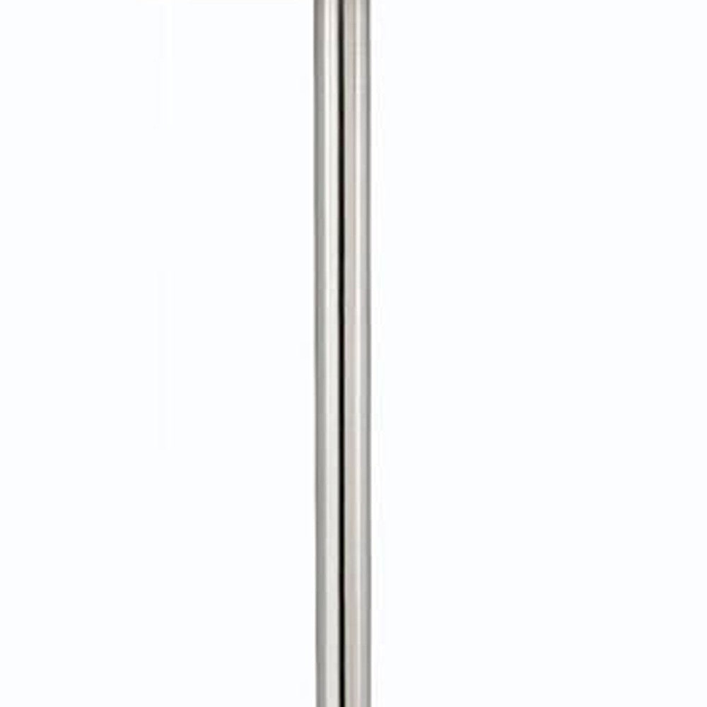 60" Nickel Metal Tray Table Floor Lamp With White Fabric Square Shade
