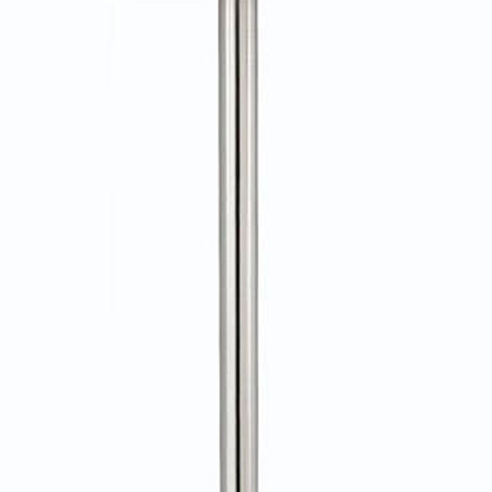 60" Nickel Metal Tray Table Floor Lamp With White Fabric Square Shade