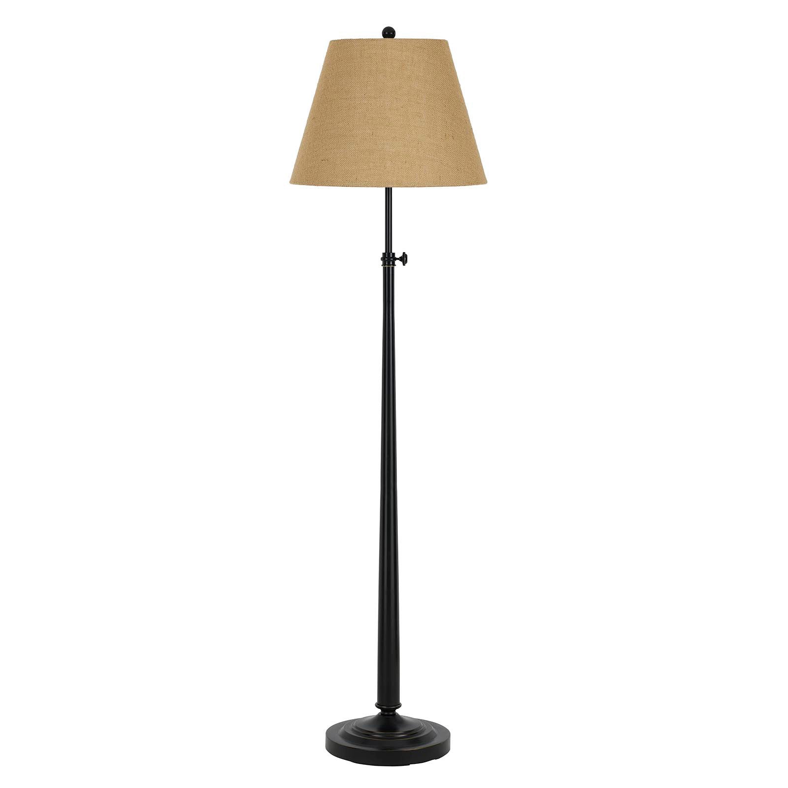 65" Bronze Adjustable Traditional Shaped Floor Lamp With Brown Empire Shade