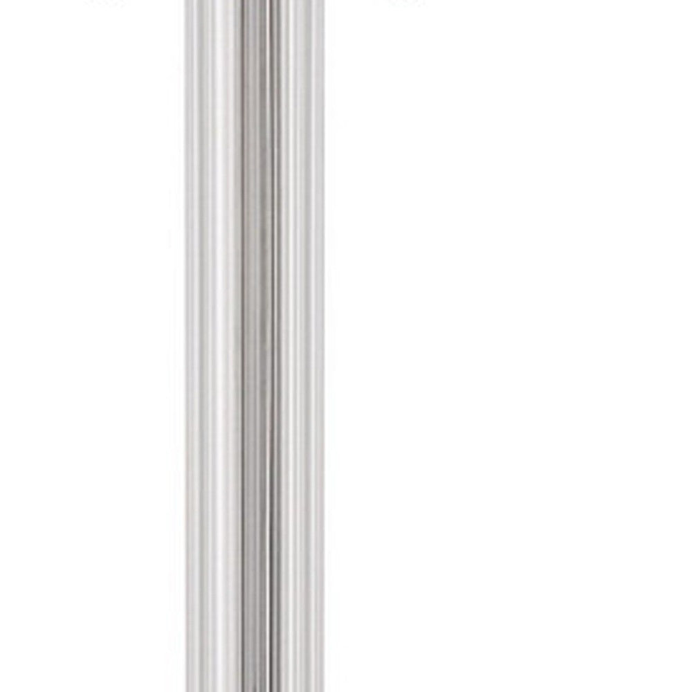 60" Chrome Two Light Traditional Shaped Floor Lamp With White Rectangular Shade