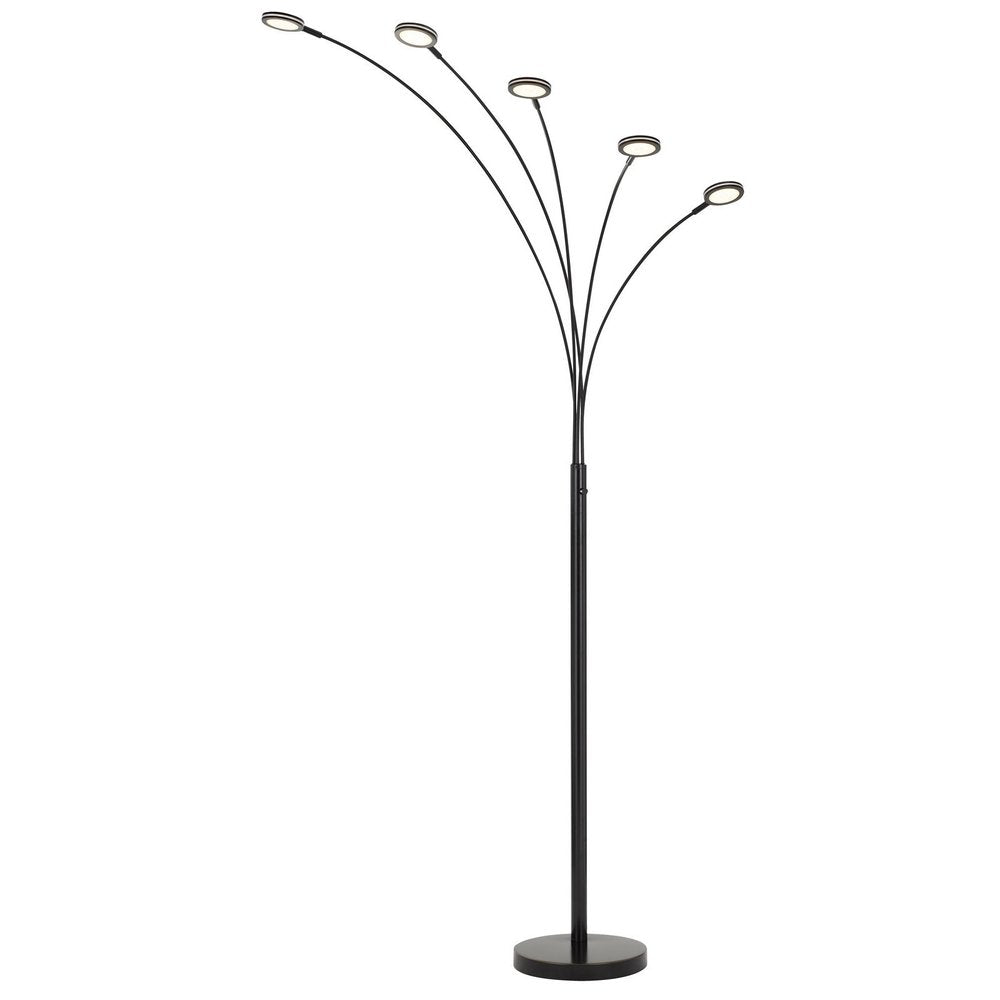 72" Bronze Five Light LED Arc Floor Lamp