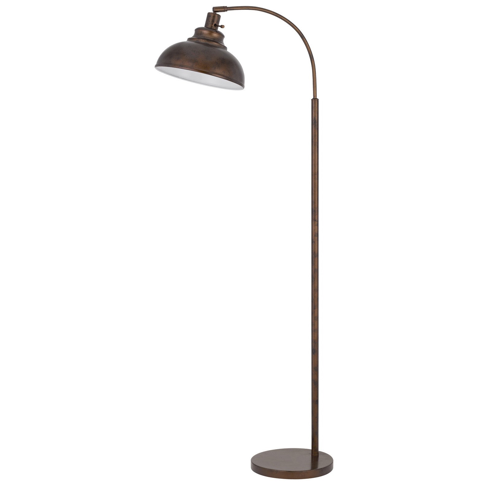 61" Rusted Traditional Shaped Floor Lamp With Rust Dome Shade