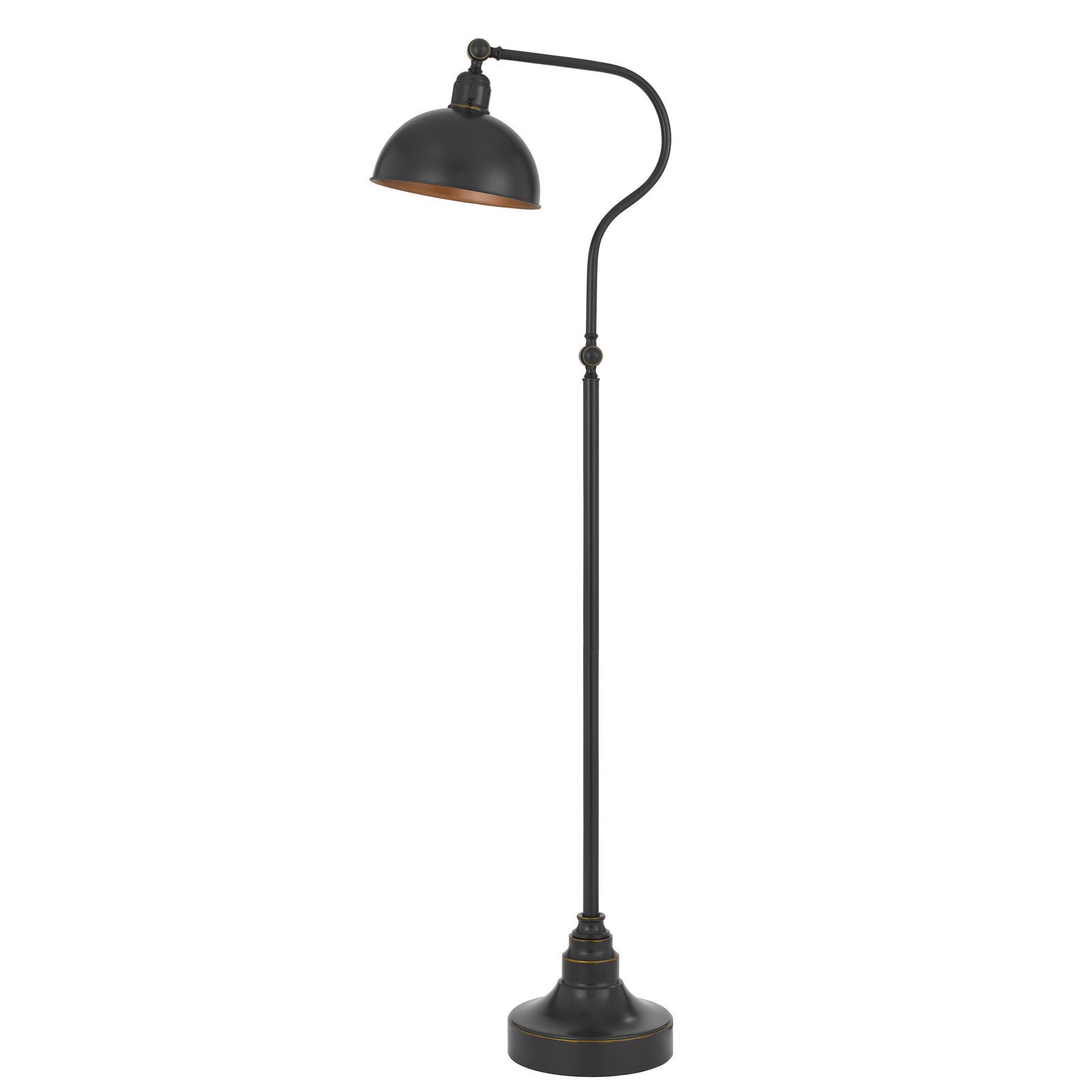 60" Bronze Traditional Shaped Floor Lamp With Bronze Dome Shade