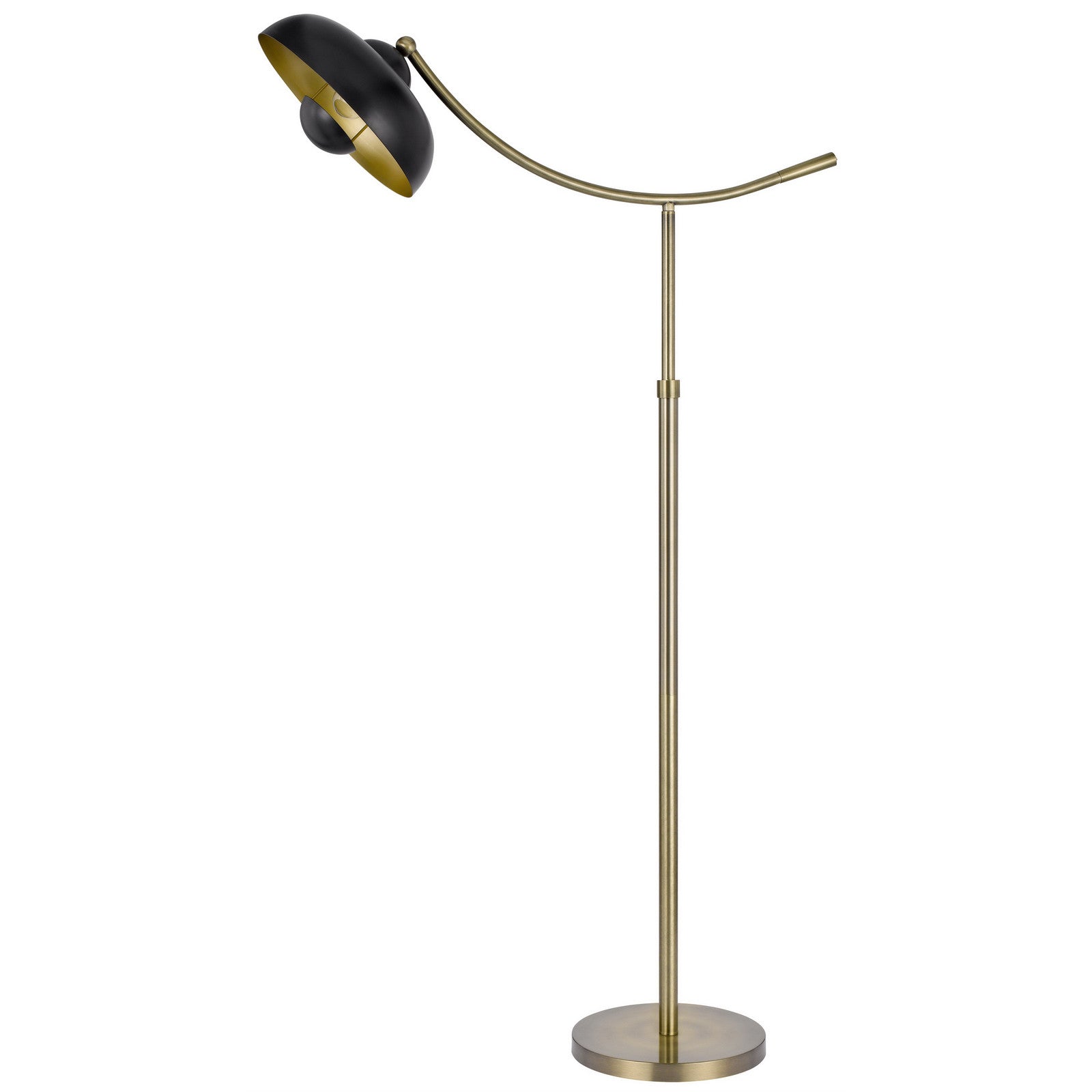66" Bronze Adjustable Arc Floor Lamp With Bronze Dome Shade