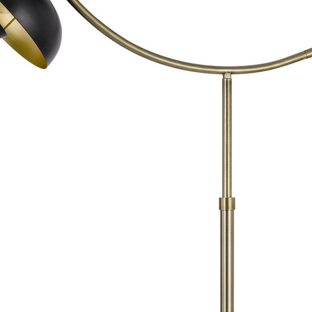 66" Bronze Adjustable Arc Floor Lamp With Bronze Dome Shade
