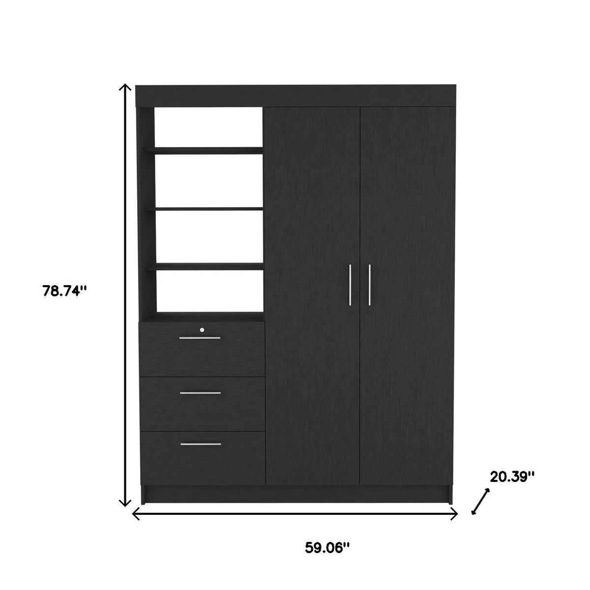 Two Piece Black Bedroom Set