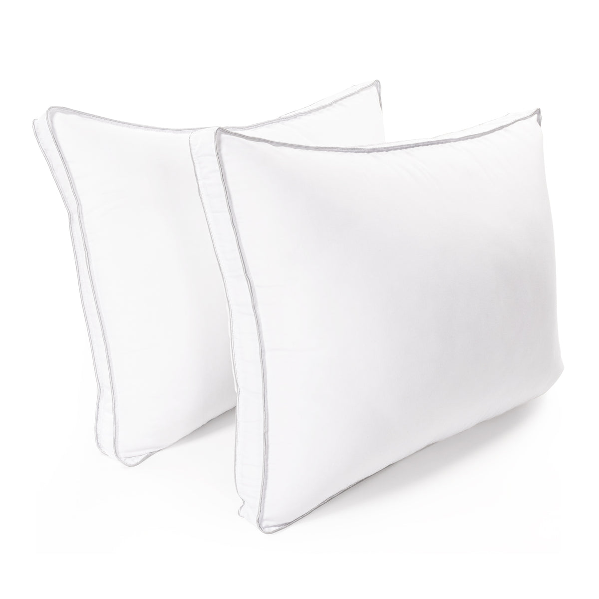 Set of Two Microfiber Down Alternative Medium Hypoallergenic Standard Size Bed Pillows