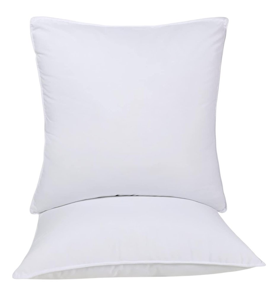 Set of Two Microfiber Down Alternative Medium Hypoallergenic European Size Bed Pillows