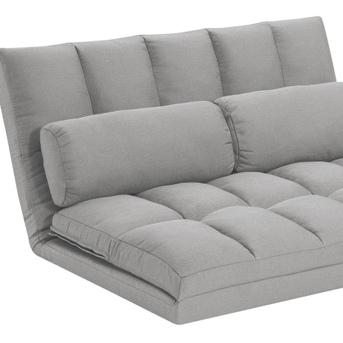 45" Gray Futon Convertible Sleeper Loveseat and Toss Pillows