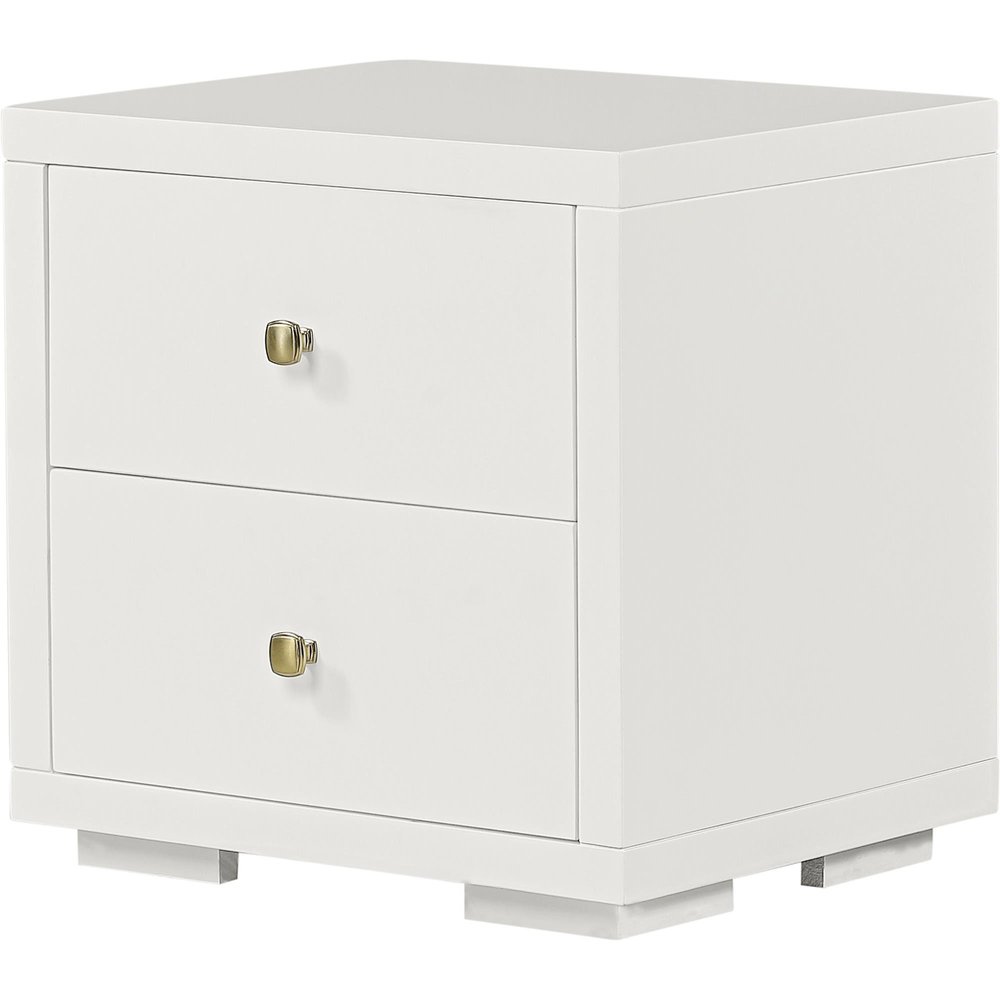 19" Black Solid and Manufactured Wood Two Drawer Nightstand