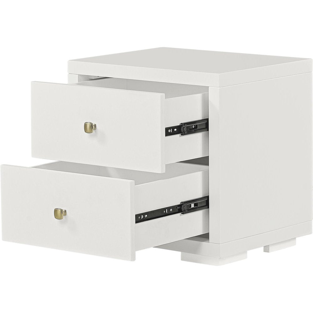 19" Espresso Solid and Manufactured Wood Two Drawer Nightstand