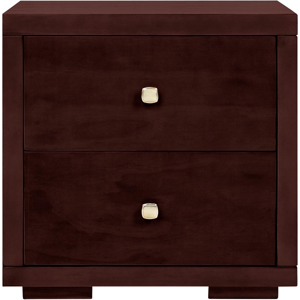 19" Espresso Solid and Manufactured Wood Two Drawer Nightstand
