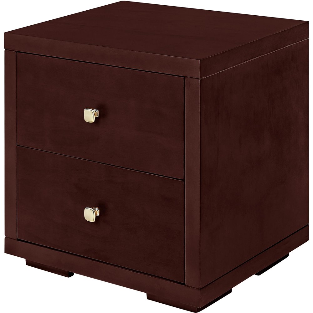 19" Espresso Solid and Manufactured Wood Two Drawer Nightstand