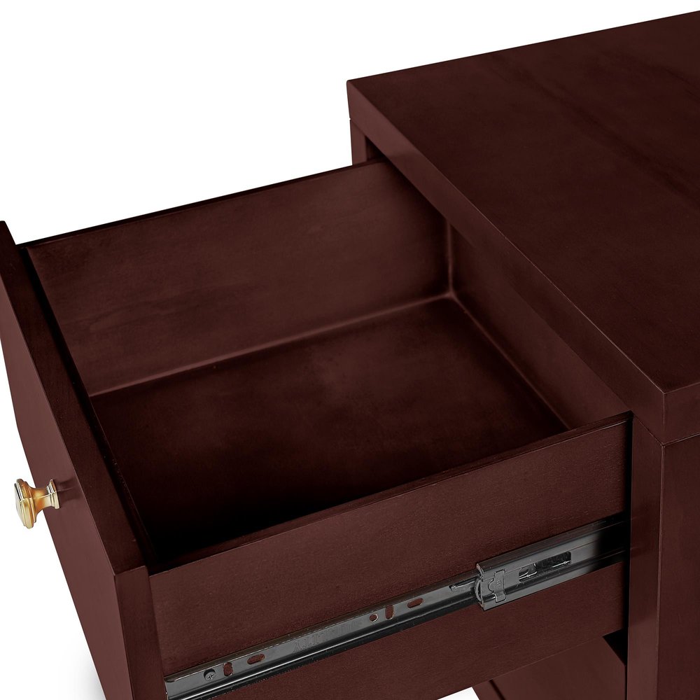 19" Light Brown Solid and Manufactured Wood Two Drawer Nightstand
