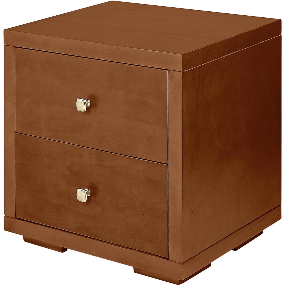 19" Espresso Solid and Manufactured Wood Two Drawer Nightstand