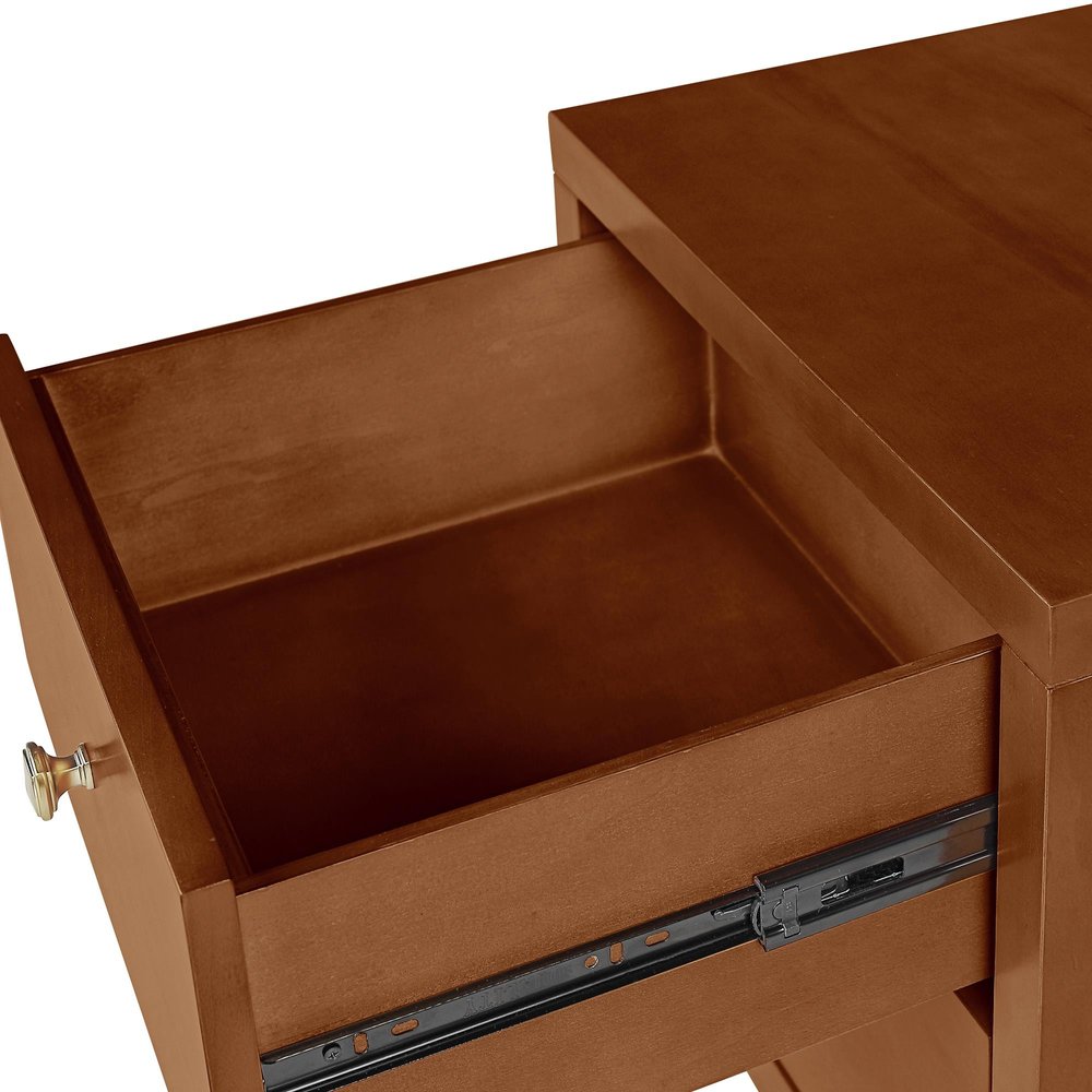 19" Espresso Solid and Manufactured Wood Two Drawer Nightstand