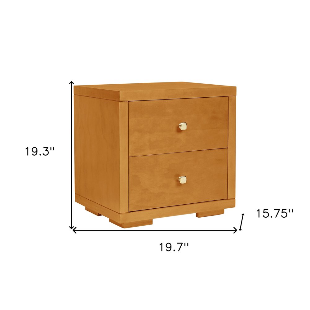 19" Espresso Solid and Manufactured Wood Two Drawer Nightstand