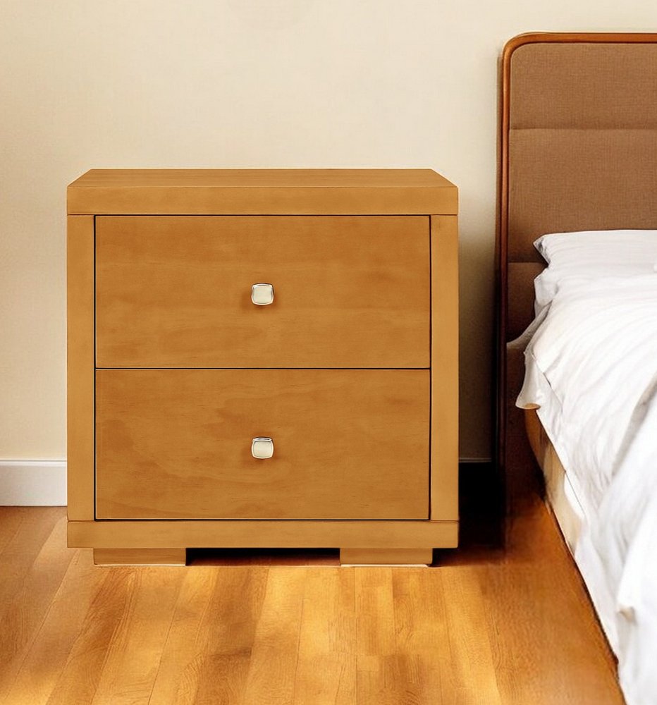 19" Espresso Solid and Manufactured Wood Two Drawer Nightstand