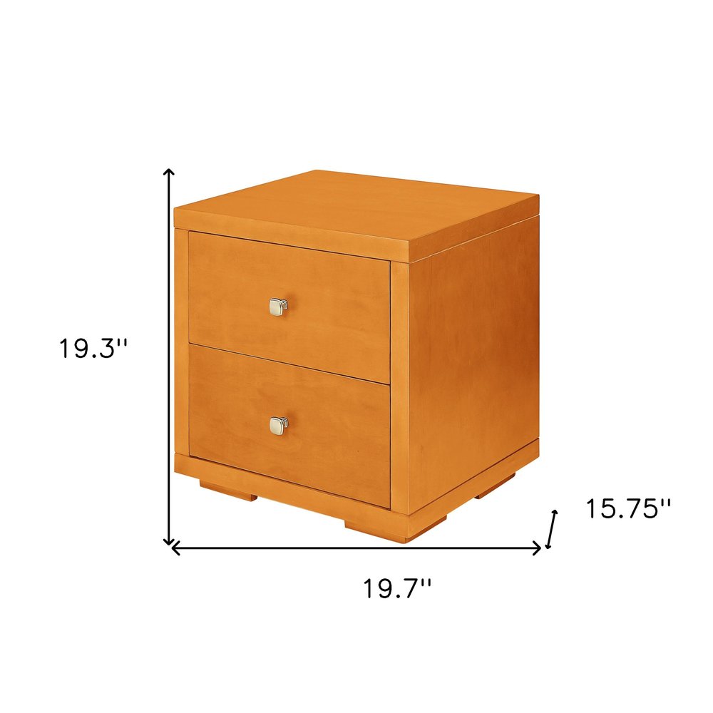 19" Espresso Solid and Manufactured Wood Two Drawer Nightstand