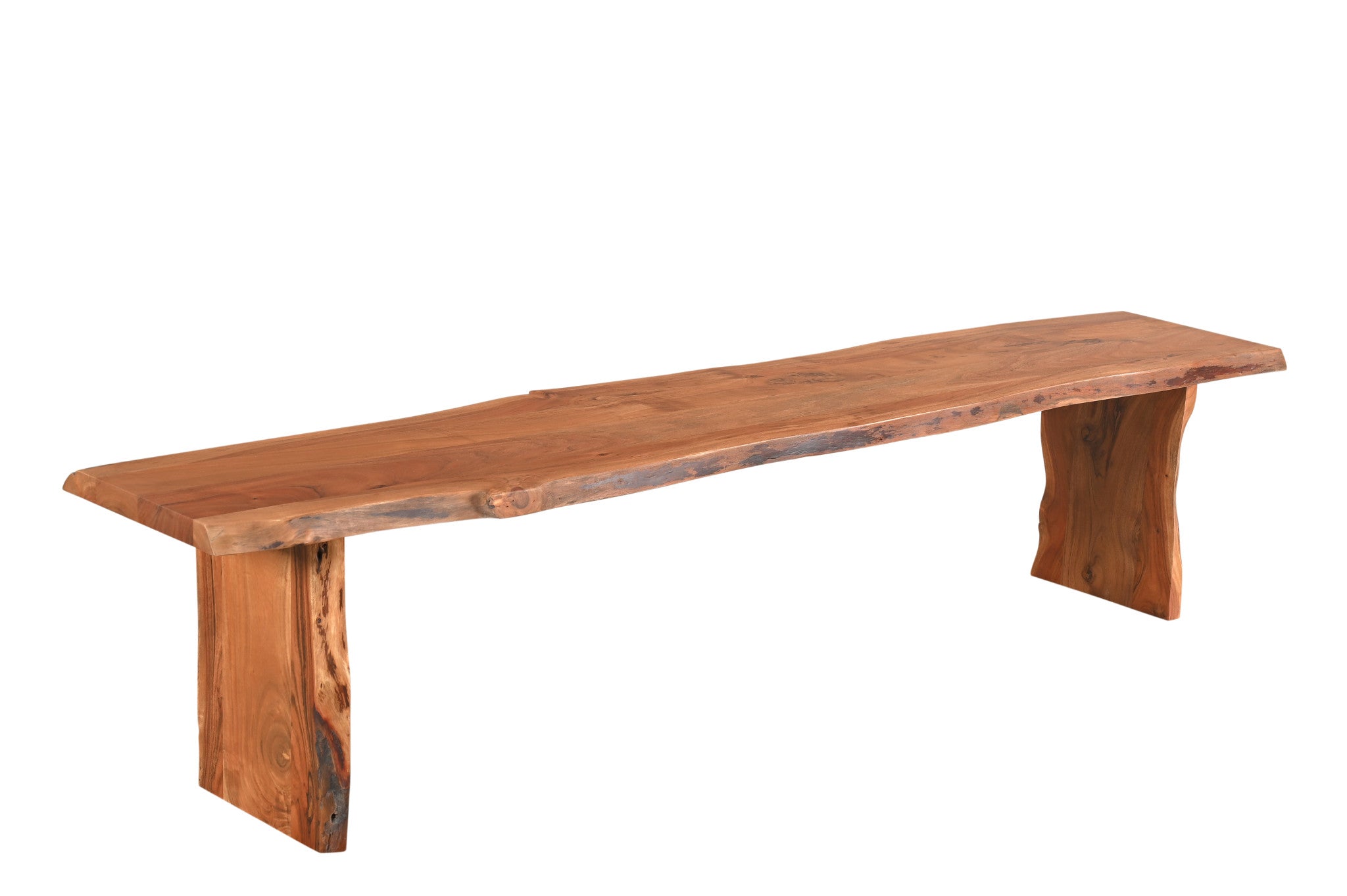 85" Brown Solid Wood Live Edge Dining Bench