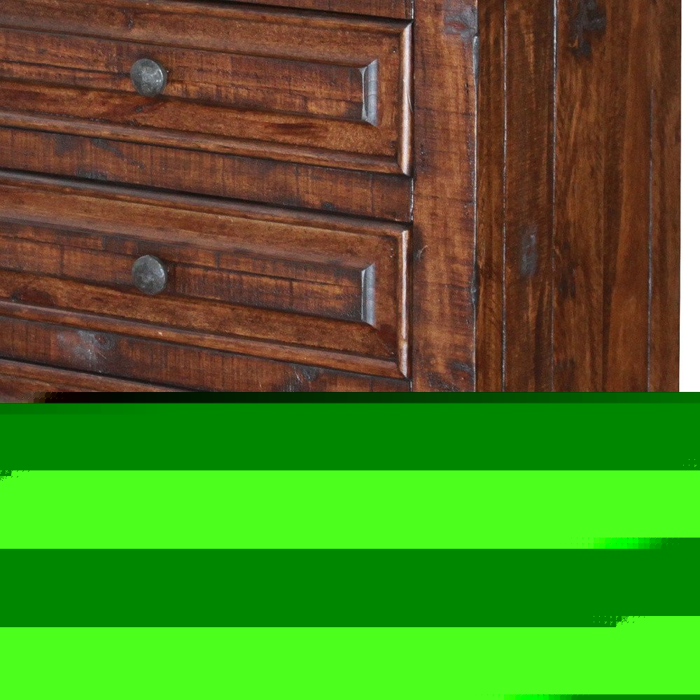 32" Brown Solid Wood Three Drawer Nightstand