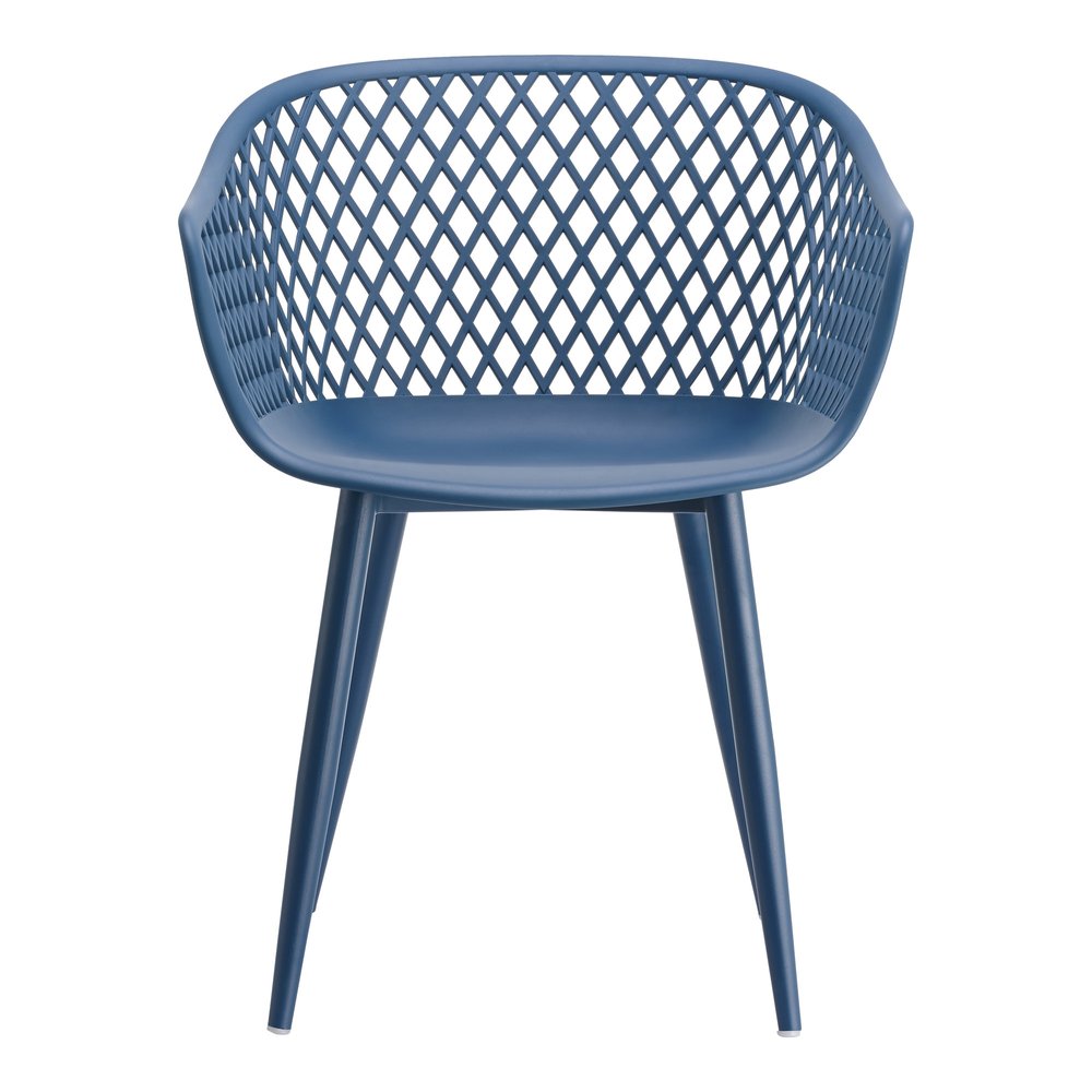 Set of Two Blue Heavy Duty Plastic Outdoor Stacking Dining Chairs