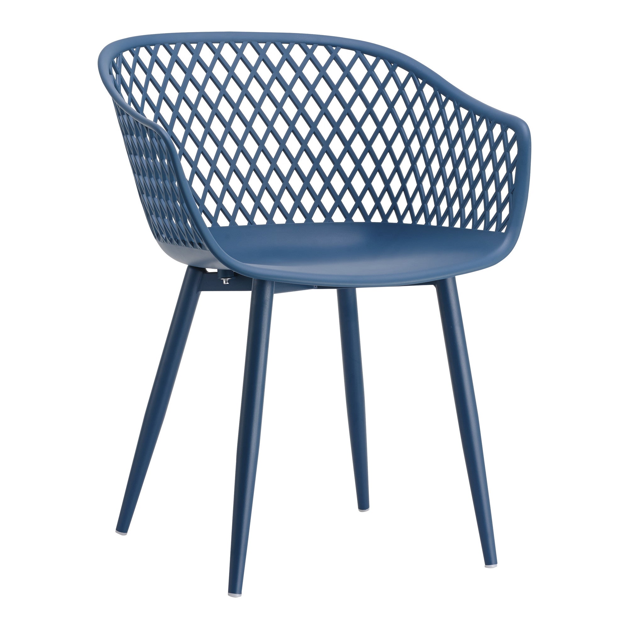 Set of Two Blue Heavy Duty Plastic Outdoor Stacking Dining Chairs