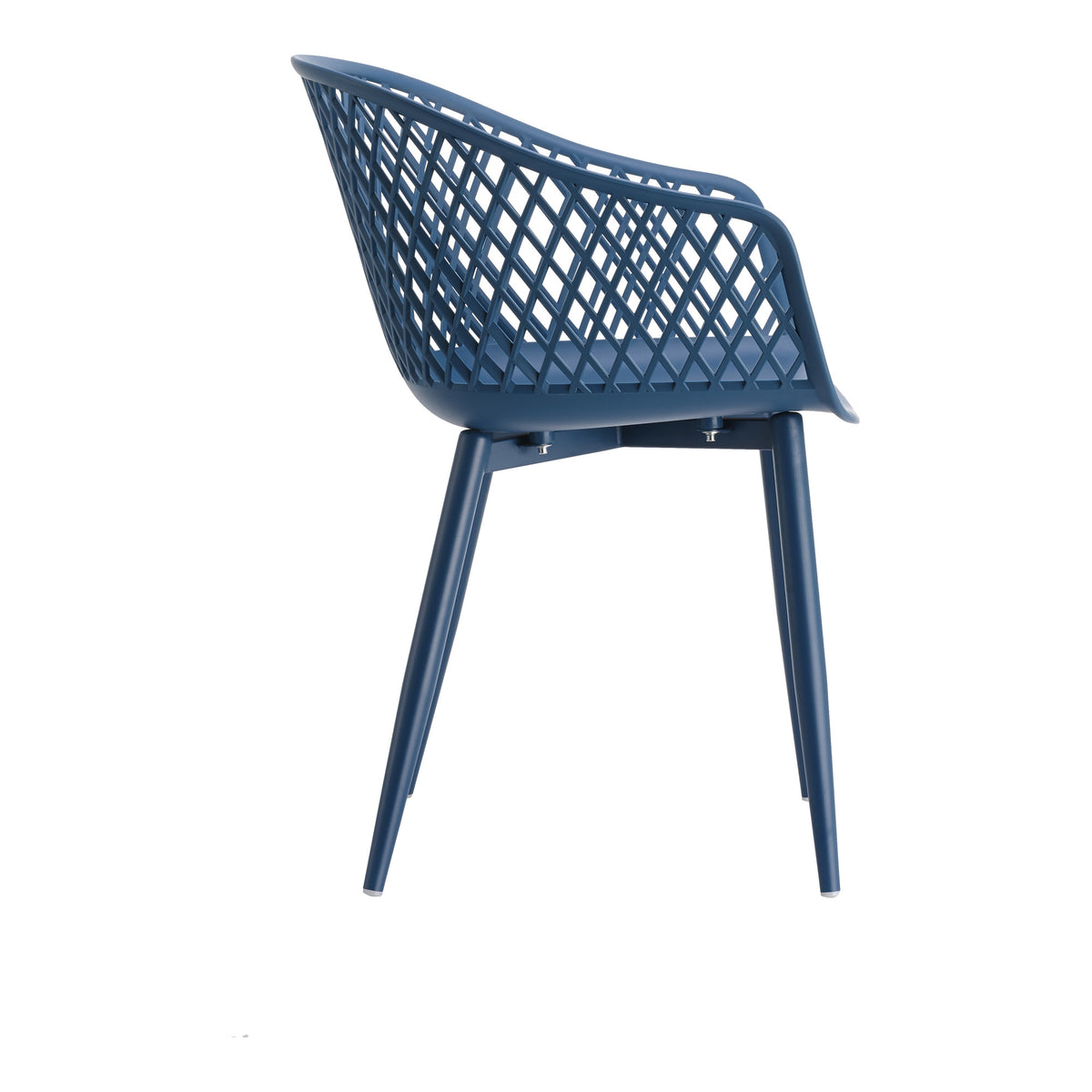 Set of Two Blue Heavy Duty Plastic Outdoor Stacking Dining Chairs