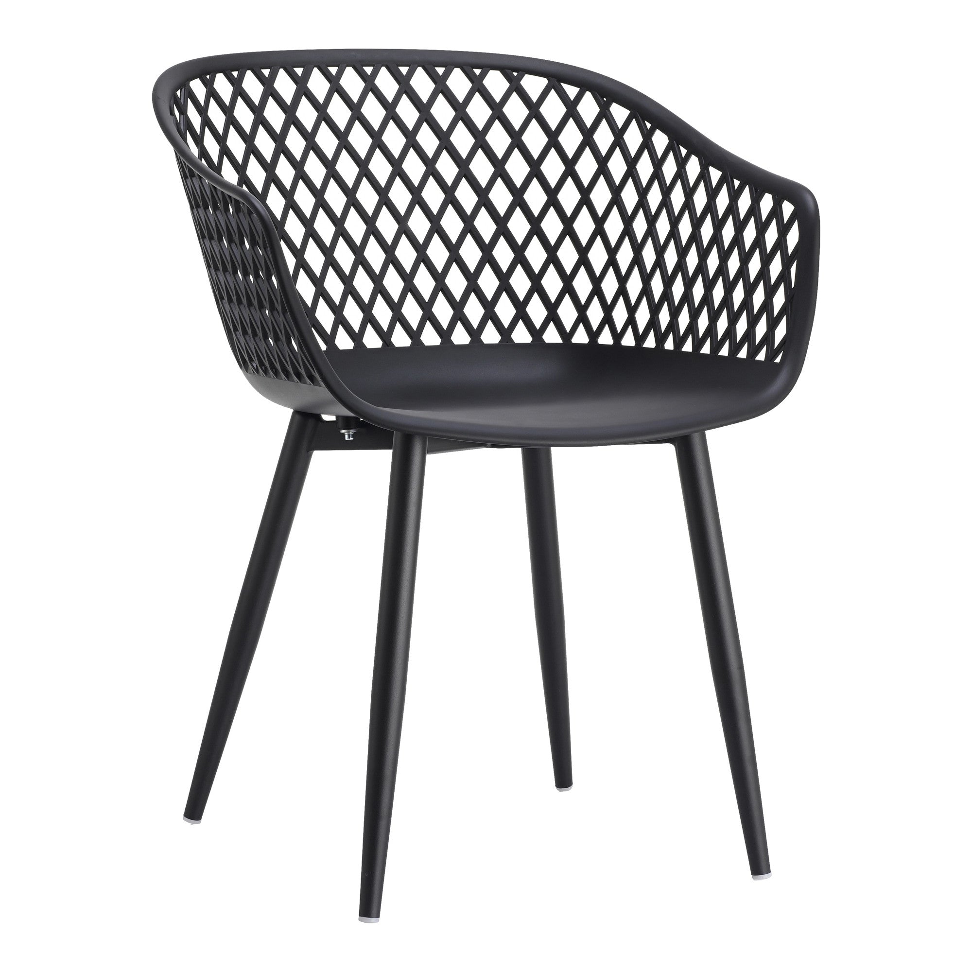 Set of Two Black Heavy Duty Plastic Outdoor Stacking Dining Chairs