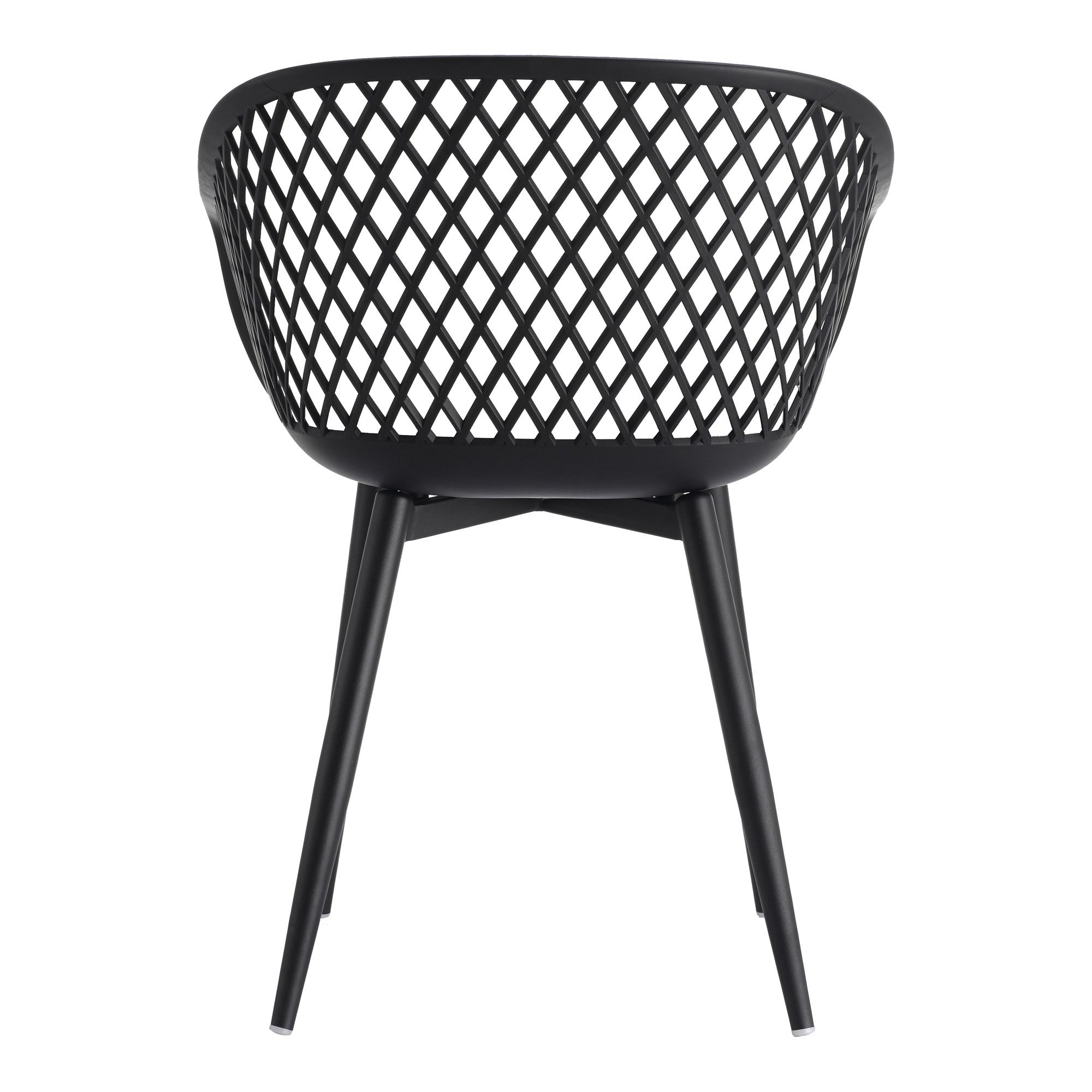 Set of Two Black Heavy Duty Plastic Outdoor Stacking Dining Chairs