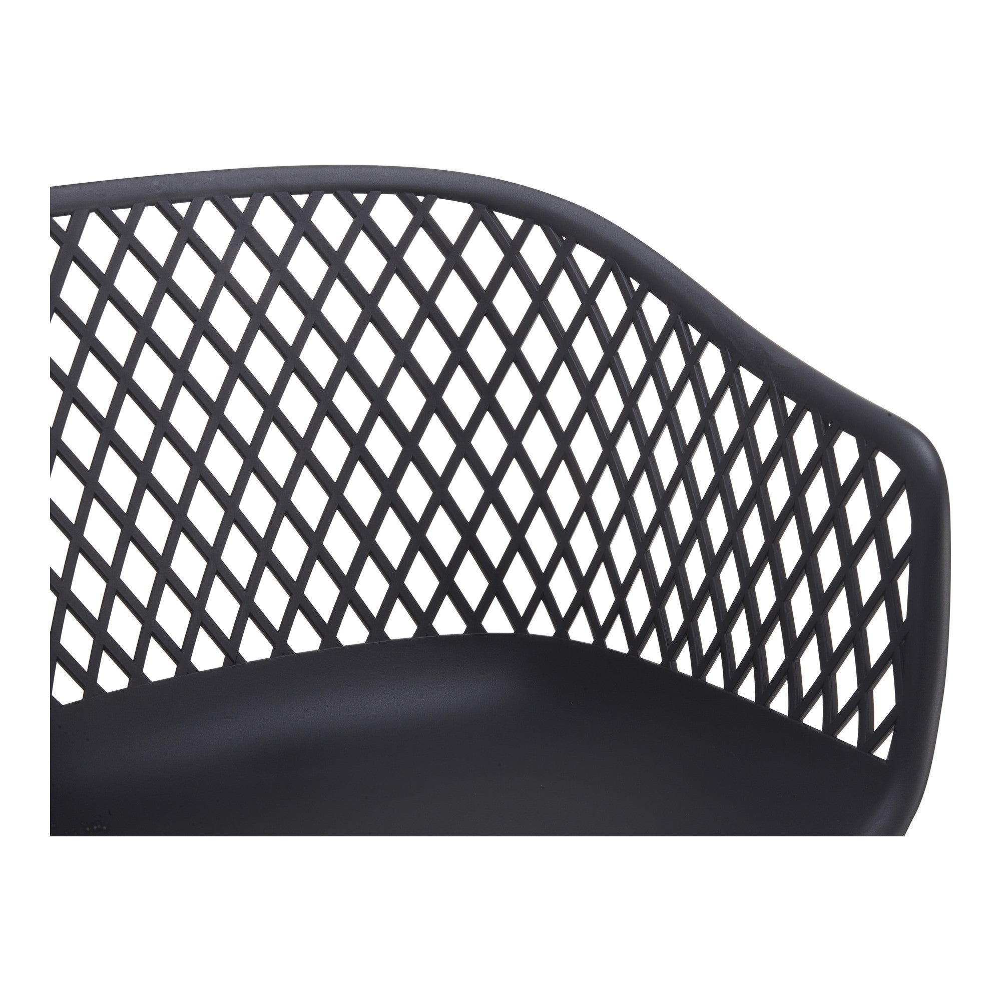 Set of Two Black Heavy Duty Plastic Outdoor Stacking Dining Chairs