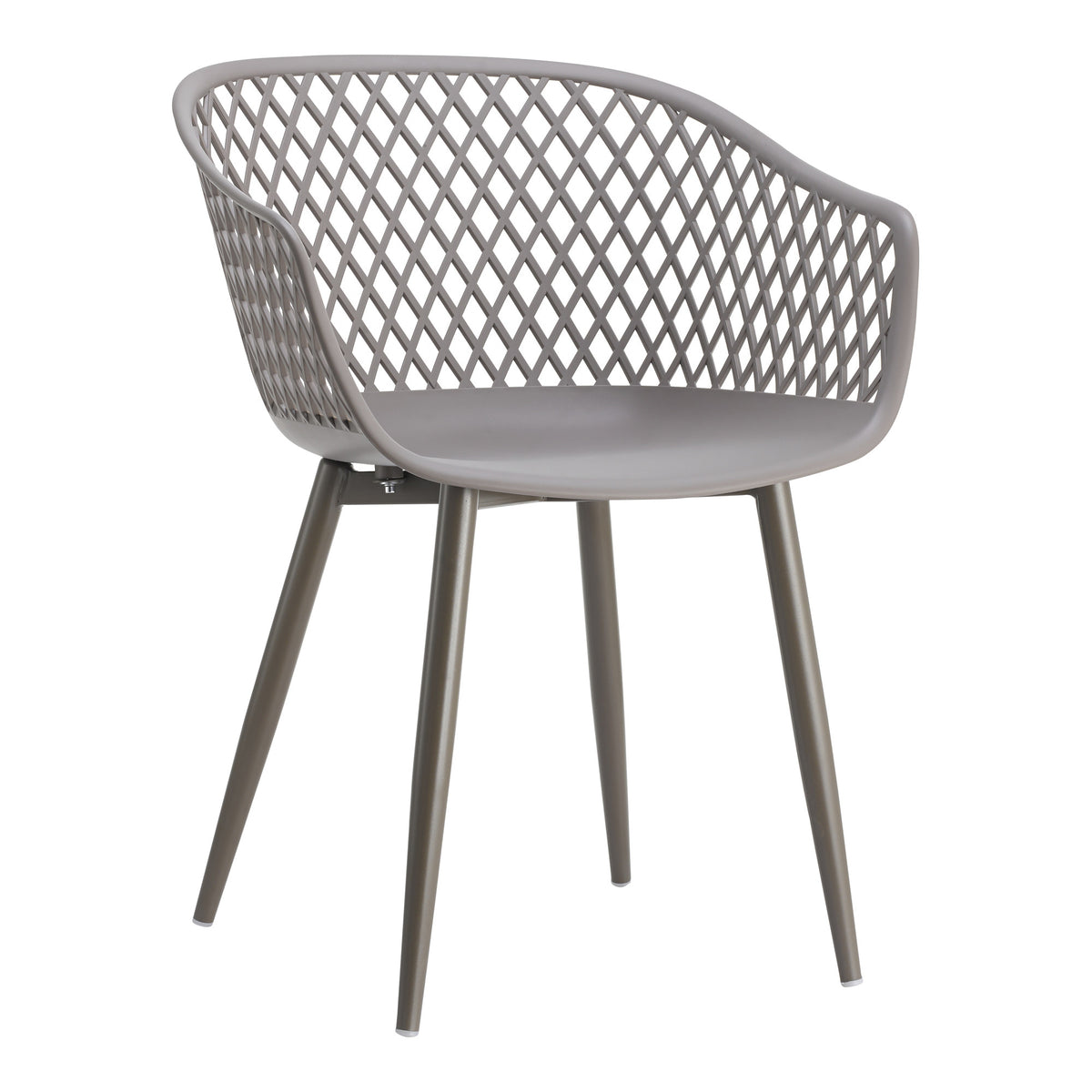 Set of Two Gray Heavy Duty Plastic Outdoor Stacking Dining Chairs