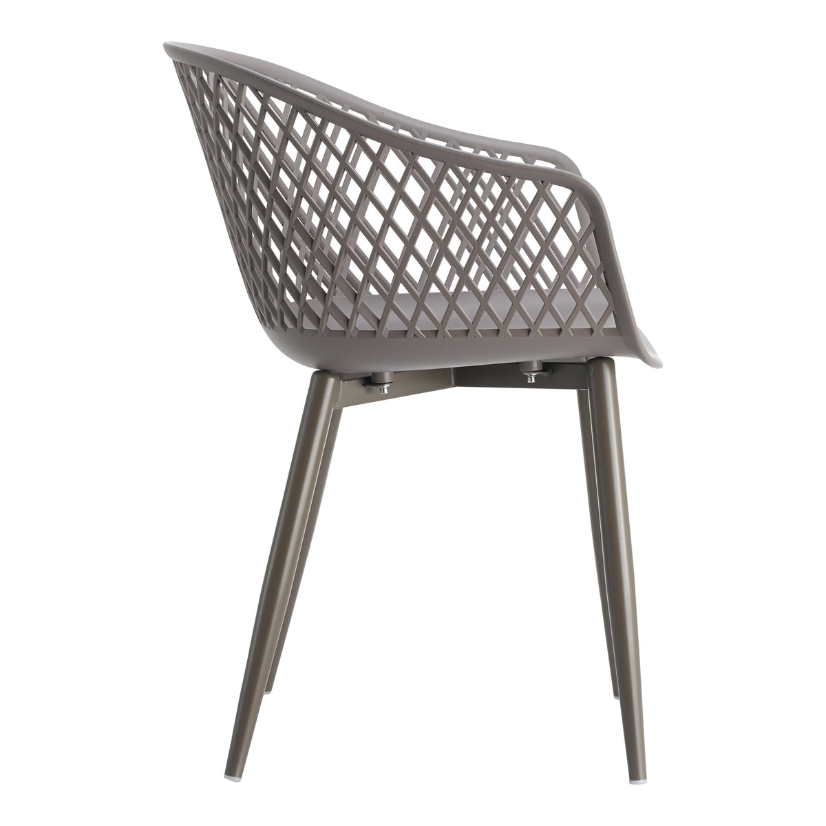 Set of Two Gray Heavy Duty Plastic Outdoor Stacking Dining Chairs