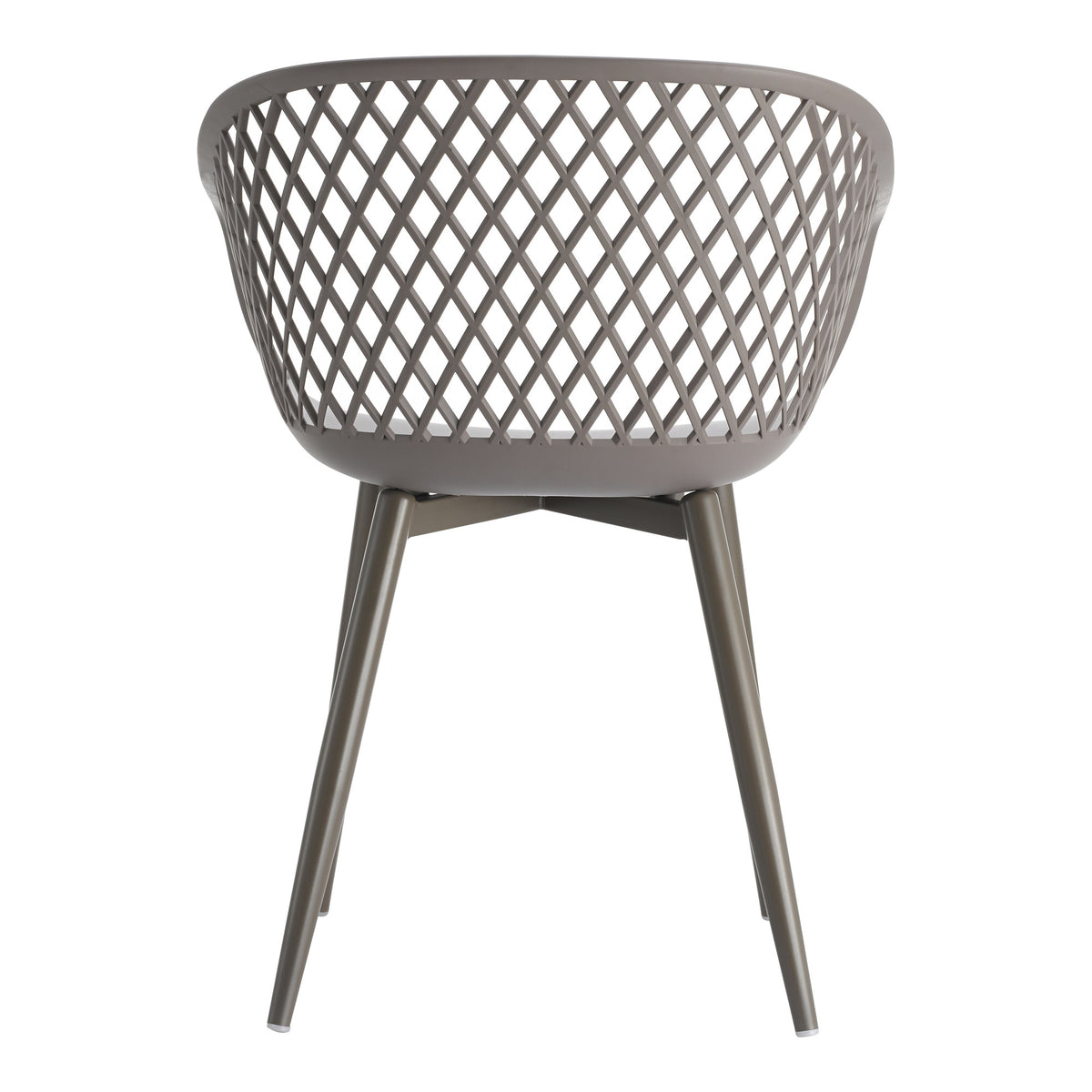 Set of Two Gray Heavy Duty Plastic Outdoor Stacking Dining Chairs