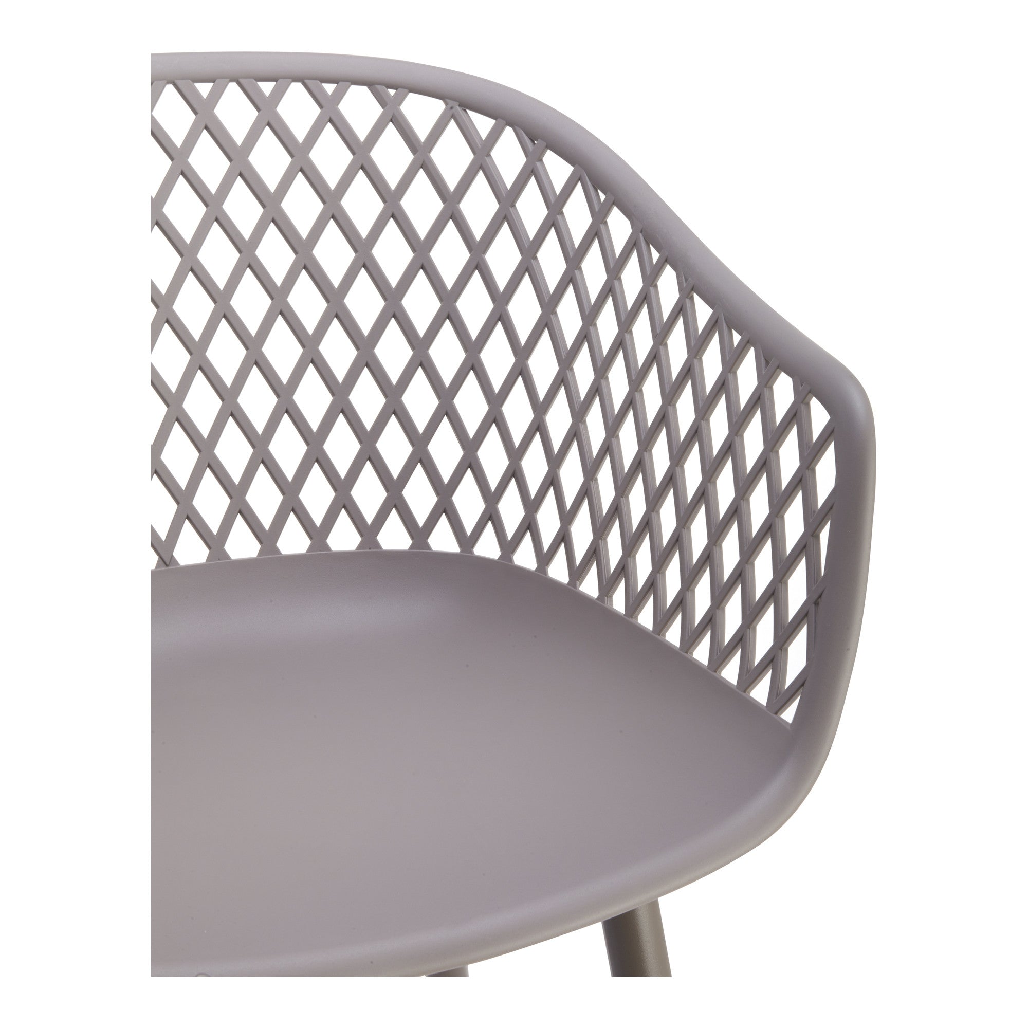 Set of Two Gray Heavy Duty Plastic Outdoor Stacking Dining Chairs
