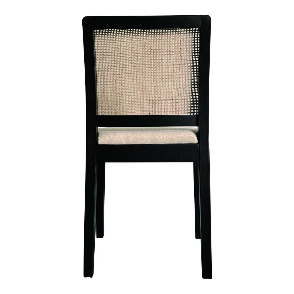 Set of Two Black Fabric Dining Side Chairs