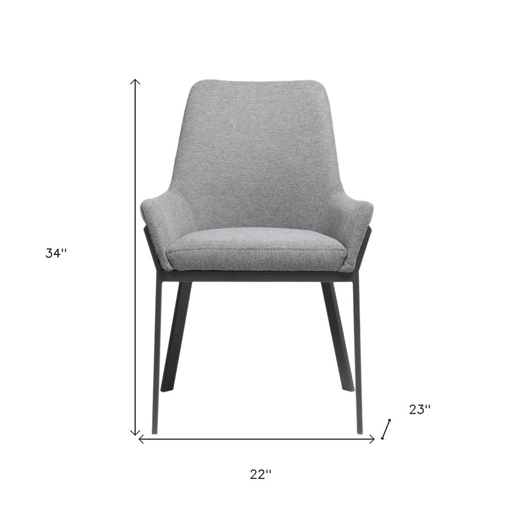 Set of Two Gray Upholstery Dining Arm Chairs
