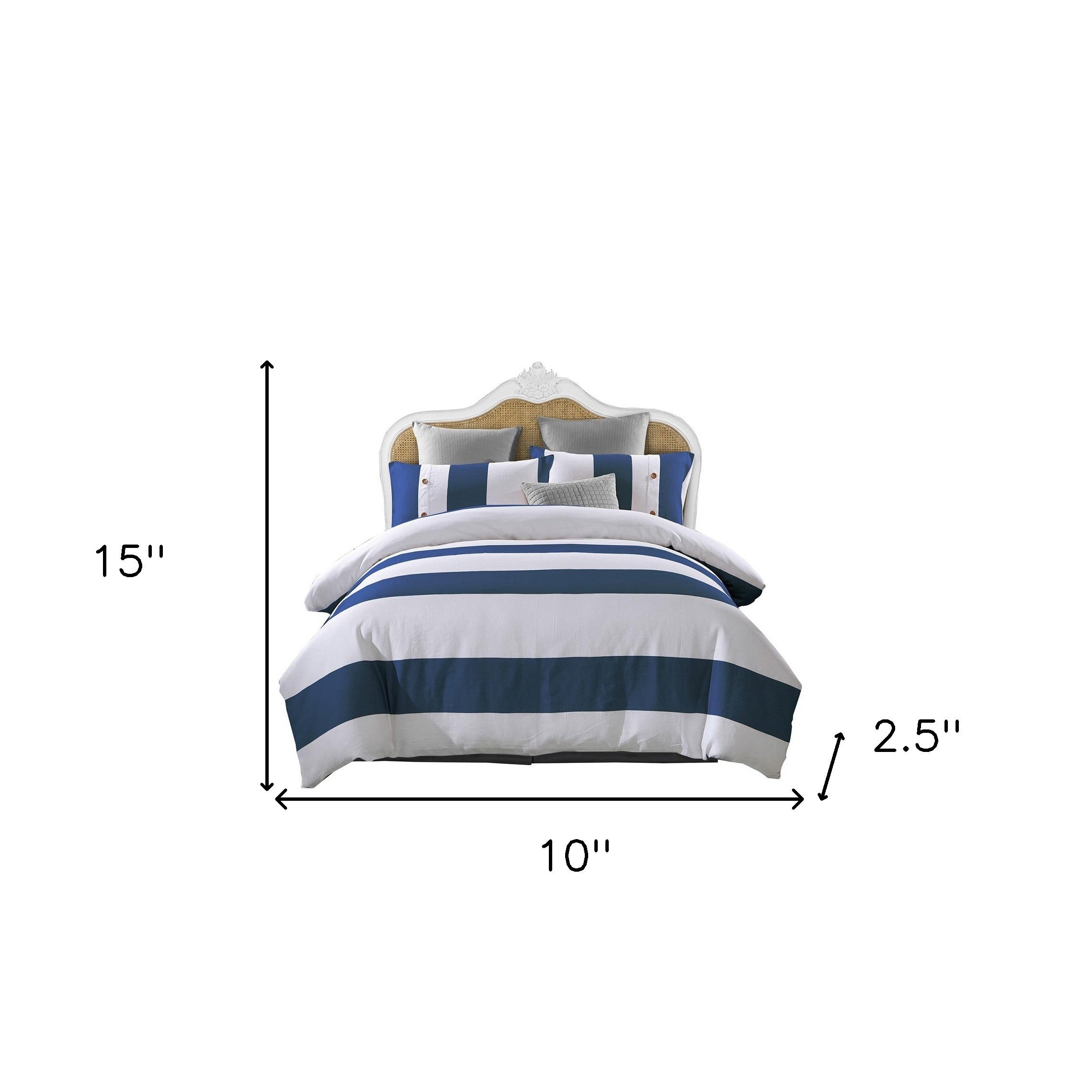 Blue And White Queen Cotton Washable Duvet Set