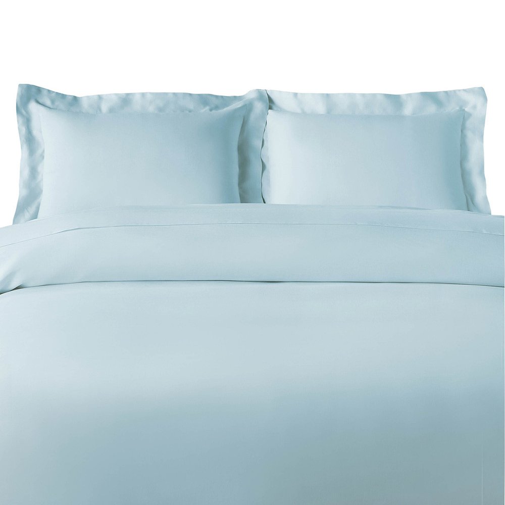 Light Blue King Rayon Washable Duvet Cover Set
